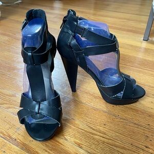 G by Guess Black Heels with Criss-Cross Straps